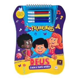 3 Palavras | Deus é Bom o Tempo Inteiro | Livro de Colorir com Adesivos