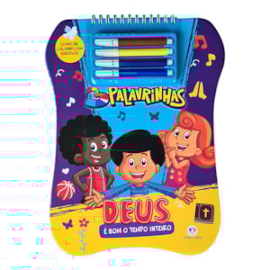 3 Palavras | Deus é Bom o Tempo Inteiro | Livro de Colorir com Adesivos