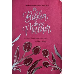 A Bíblia da Mulher | Letra Grande | ARC | Capa Luxo Rosa
