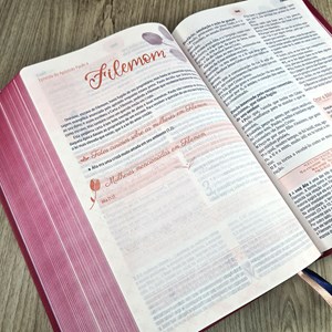 A Bíblia da Mulher | Letra Grande | ARC | Capa Luxo Rosa
