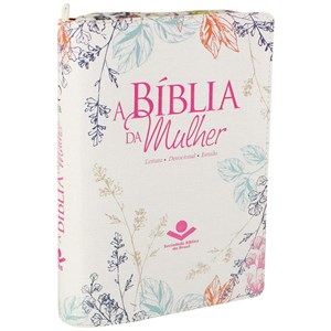 A Bíblia da Mulher | Letra Normal | ARA | Capa Couro Flores Luxo / Zíper | c/ Índice