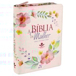 A Bíblia da Mulher | Letra Normal ARC | Capa Luxo Ilustrada Ziper | c/ Índice