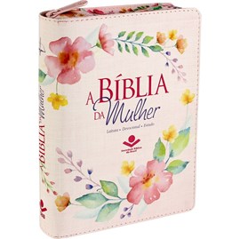 A Bíblia da Mulher | Letra Normal ARC | Capa Luxo Ilustrada Ziper | c/ Índice