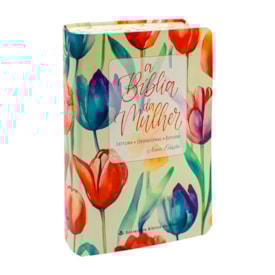 A Bíblia da Mulher | Portátil | NAA | Capa Tulipa Laranja