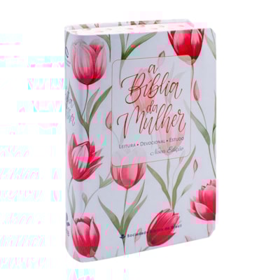 A Bíblia da Mulher | Portátil | NAA | Capa Tulipa Vermelha