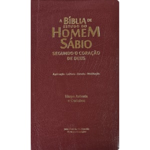A Bíblia de Estudo do Homem Sábio | ARC | Letra Grande | Harpa Avivada e Corinhos | Capa Marrom