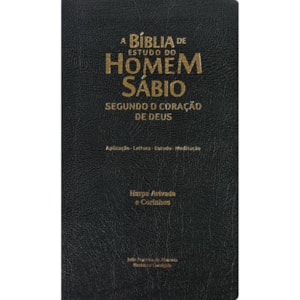 A Bíblia de Estudo do Homem Sábio | ARC | Letra Grande | Harpa Avivada e Corinhos | Capa Preta
