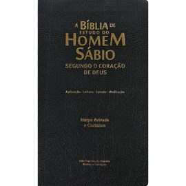 A Bíblia de Estudo do Homem Sábio | ARC | Letra Grande | Harpa Avivada e Corinhos | Capa Preta
