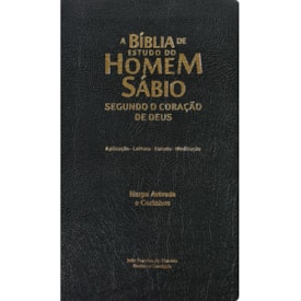 A Bíblia de Estudo do Homem Sábio | ARC | Letra Grande | Harpa Avivada e Corinhos | Capa Preta