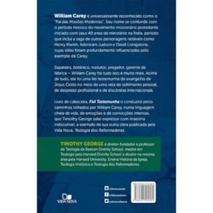 Segunda imagem do produto A Vida e a Obra de William Carey | Timothy George