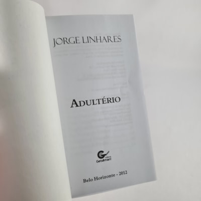 Segunda imagem do produto Adultério | Jorge Linhares | Capa Brochura