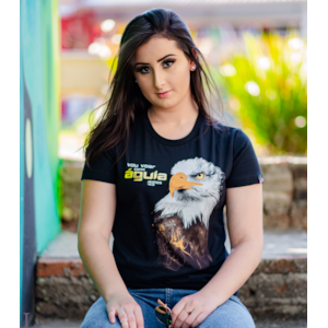 Baby Look Águia | Preta | Pecado Zero