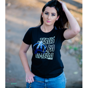 Baby Look Alfa e Ômega | Preta | Pecado Zero | GG