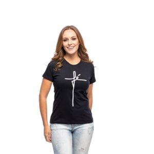 Baby Look Fé | Preta | Pecado Zero | GG