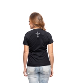 Segunda imagem do produto Baby Look Jesus Cruz | Preta | Pecado Zero | GG