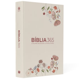 Bíblia 365 Flores Creme | NVT | Letra Grande | Capa Dura