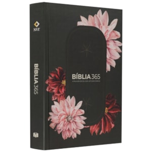Bíblia 365 Flores Preta | NVT | Letra Grande | Capa Dura