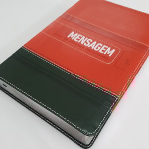 Segunda imagem do produto Bíblia - A Mensagem | Capa Luxo Laranja e Verde