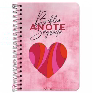 Bíblia Anote Coração Rosa | NVI | Letra Normal | Com espaços para anotações