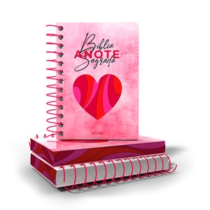Bíblia Anote Coração Rosa | NVI | Letra Normal | Com espaços para anotações