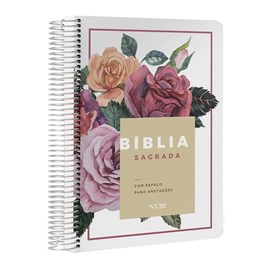 Bíblia Anote Espiral Floral | NVI | Letra Normal | Com Espaço Para Anotações
