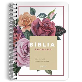 Bíblia Anote Espiral Floral | NVI | Letra Normal | Com Espaço Para Anotações
