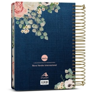 Segunda imagem do produto Bíblia Anote Espiral Flores Jeans | NVI | Letra Normal | Com Espaço Para Anotações