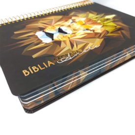 Segunda imagem do produto Bíblia Anote Espiral Leão Geométrico | NVI | Letra Normal | Com Espaço Para Anotações
