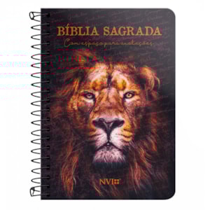 Bíblia Anote Espiral Leão Sereno | NVI | Letra Normal | Com Espaço Para Anotações
