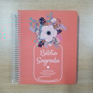 Segunda imagem do produto Bíblia Anote Espiral Plus Flor de Pote | ARC | Letra Maior | Capa Dura