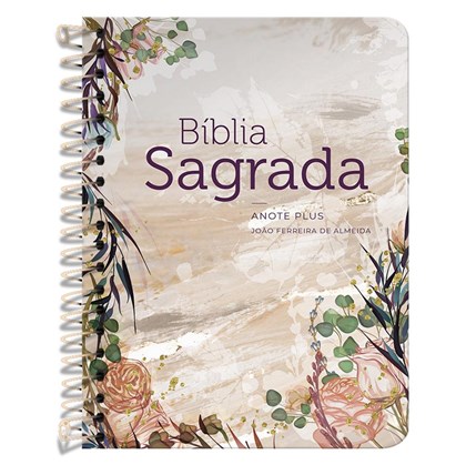 Bíblia Anote Espiral Plus Flor Marmorizada | ARC | Letra Maior | Capa Dura