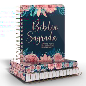 Segunda imagem do produto Bíblia Anote Espiral Plus Rosas Especial | ARC | Letra Maior | Capa Dura