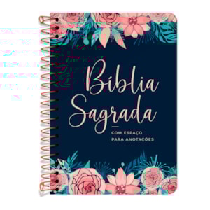 Bíblia Anote Espiral Rosas Especial | NVI | Letra Normal | Com Espaço Para Anotações