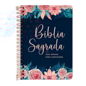 Bíblia Anote Espiral Rosas Especial | NVI | Letra Normal | Com Espaço Para Anotações