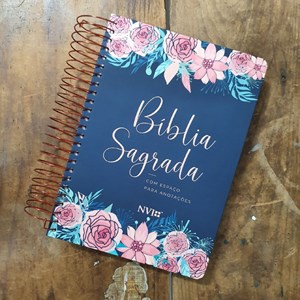 Bíblia Anote Espiral Rosas Especial | NVI | Letra Normal | Com Espaço Para Anotações