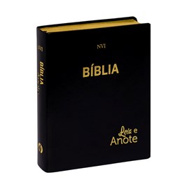 Bíblia Anote | NVI | Letra Normal | Capa Luxo Preta Dourada