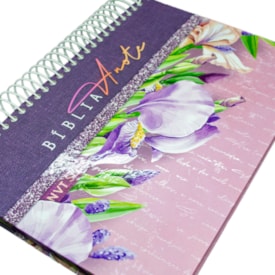 Segunda imagem do produto Bíblia Anote Slim | NVT | Capa Espiral Flores Lilás
