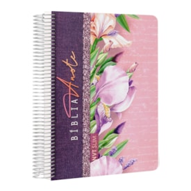 Bíblia Anote Slim | NVT | Capa Espiral Flores Lilás