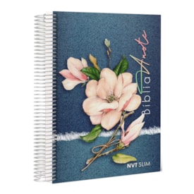 Bíblia Anote Slim | NVT | Capa Espiral Jeans Magnólia