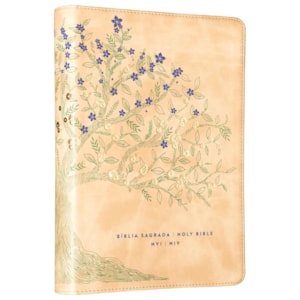 Bíblia Bilíngue | Português e Inglês | NVI | Leitura Perfeita | Capa Couro-soft Bege