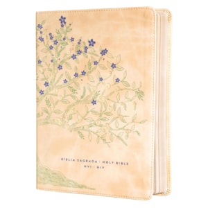 Segunda imagem do produto Bíblia Bilíngue | Português e Inglês | NVI | Leitura Perfeita | Capa Couro-soft Bege