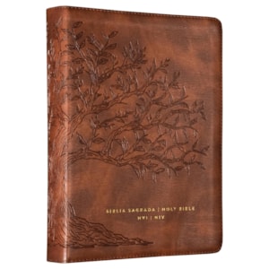 Bíblia Bilíngue | Português e Inglês | NVI | Leitura Perfeita | Capa Couro-soft Caramelo