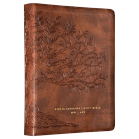 Bíblia Bilíngue | Português e Inglês | NVI | Leitura Perfeita | Capa Couro-soft Caramelo