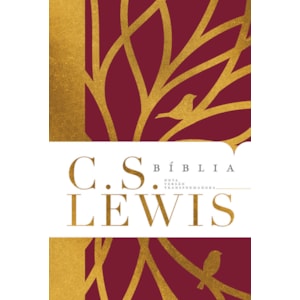 Segunda imagem do produto Bíblia C. S. Lewis | NVT | Leitura Perfeita | Capa Dura Vermelho e Dourado