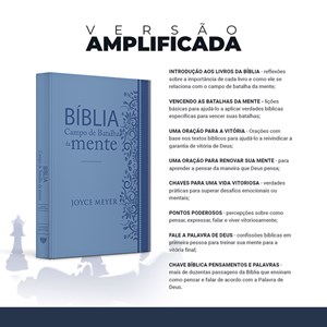 Bíblia Campo de Batalha da Mente | NVA | Letra Normal | Capa Luxo Azul