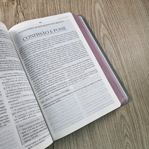 Bíblia Campo de Batalha da Mente | NVA | Letra Normal | Capa Luxo Cinza