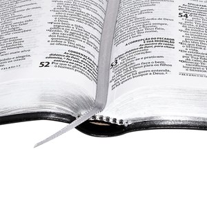 Bíblia Carteira | Letra Normal | ARA | Capa Luxo Couro Preta / Botão