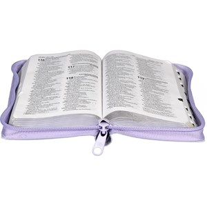 Bíblia Carteira | Letra Pequena | ARA | Capa Lilás Couro / Zíper | c/ Índice