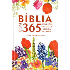 Segunda imagem do produto Bíblia com 365 Reflexões e Plano de Leitura | ARC | Hipergigante | Capa Dura Flores