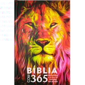 Bíblia com 365 Reflexões e Plano de Leitura | ARC | Hipergigante | Capa Dura Leão